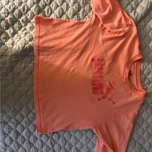 Puma Pink/Coral Logo Tee – Size S